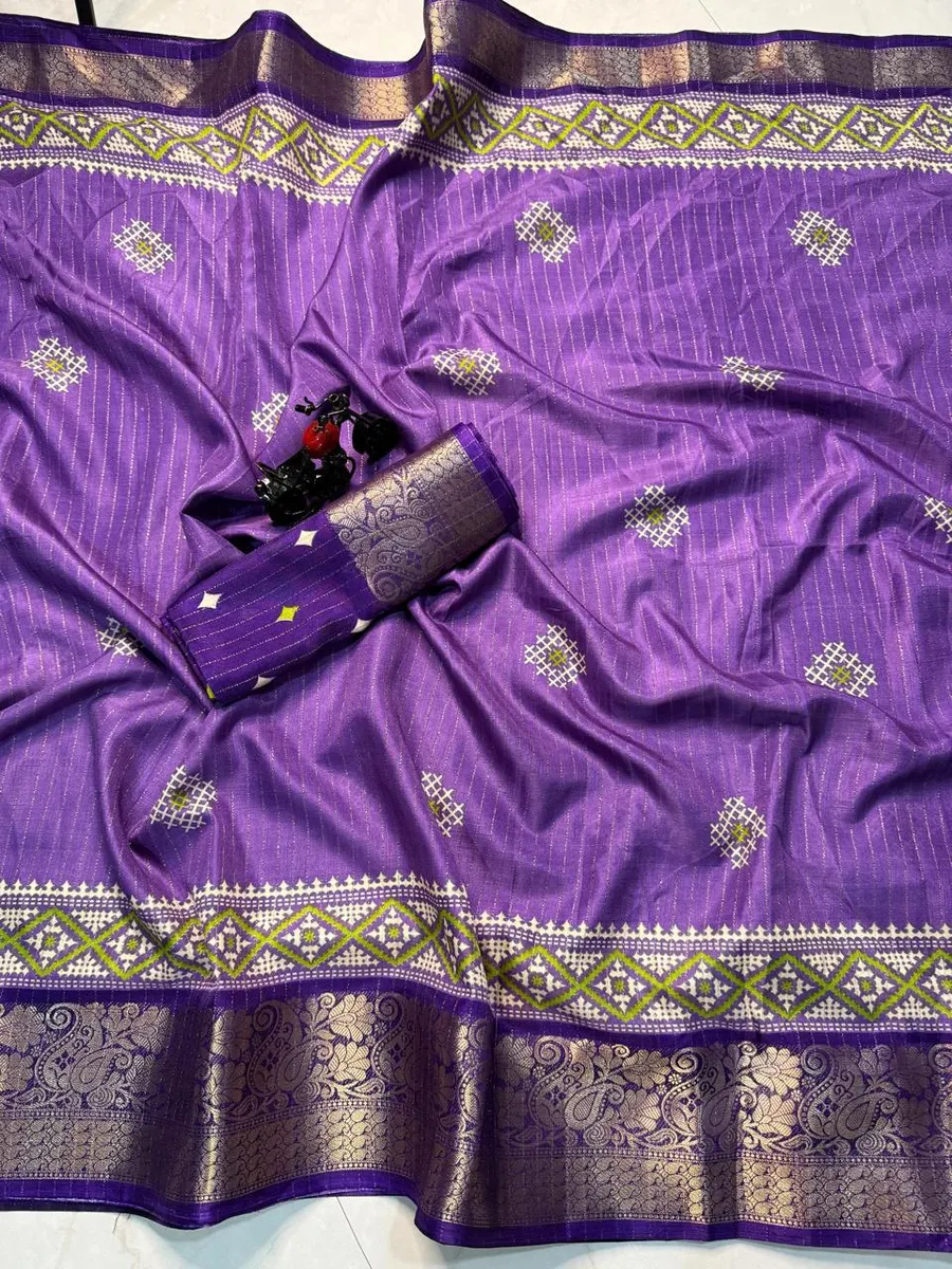 Premium Rekko Silk Jacuard Border Saree With Blouse